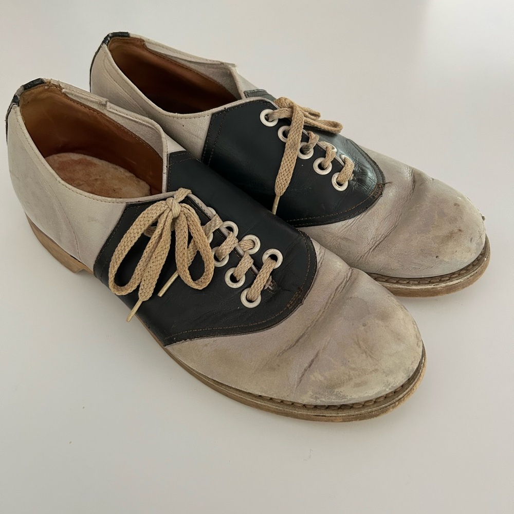 Vintage Sandler of Boston 1950’s Leather Saddle Oxford Bowling Shoes 6.5